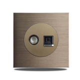 ElektroPro Kombisteckdose Braun – Schuko Wandsteckdose Aluminium | USB Ladeanschluss & LAN Port | Unterputz Design