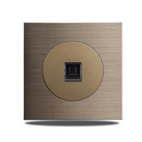ElektroPro Kombisteckdose Braun – Schuko Wandsteckdose Aluminium | USB Ladeanschluss & LAN Port | Unterputz Design