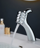 CascadeLuxe One – Wasserfall Waschtischarmatur | Massivmessing | Einhebelmischer mit Spa-Effekt