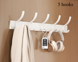 UrbanElegance 8-Haken Wandgarderobe – Schwarze Aluminium-Kleider- & Handtuchhalter
