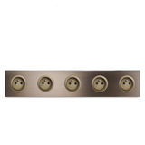 ElektroPro Kombisteckdose Braun – Schuko Wandsteckdose Aluminium | USB Ladeanschluss & LAN Port | Unterputz Design