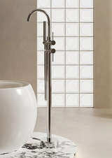 NoirVanta DuoFlow Standarmatur – Schwarzer Premium Boden-Wasserhahn