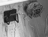 Spülbecken Organizer Edelstahl – Schwammhalter mit Haken | Selbstklebend Abtropfkorb | Küchen Zubehör