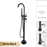 NoirVanta DuoFlow Standarmatur – Schwarzer Premium Boden-Wasserhahn