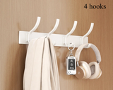 UrbanElegance 8-Haken Wandgarderobe – Schwarze Aluminium-Kleider- & Handtuchhalter
