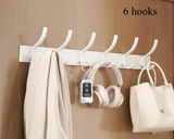 UrbanElegance 8-Haken Wandgarderobe – Schwarze Aluminium-Kleider- & Handtuchhalter
