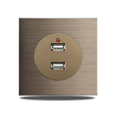 ElektroPro Kombisteckdose Braun – Schuko Wandsteckdose Aluminium | USB Ladeanschluss & LAN Port | Unterputz Design
