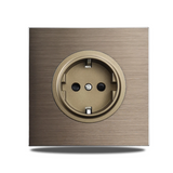 ElektroPro Kombisteckdose Braun – Schuko Wandsteckdose Aluminium | USB Ladeanschluss & LAN Port | Unterputz Design