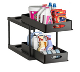 Ausziehbarer Schrank Organizer Unter Spüle – Küchen & Bad Aufbewahrung | Korbregal mit Haken | Flexible Ordnung