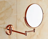 AuroraLux Roségold 8” – 3-fach Vergrößernder Wand-Kosmetikspiegel mit Doppelarm