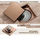 Rosentra FlowGuard 10×10 – Premium Duschablauf aus Edelstahl 304 in Roségold mit Geruchsstopp