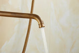 RetroLux Wand-Duscharmatur Set – Messing mit Handbrause & Verlängerter Auslauf | Klassisches Design