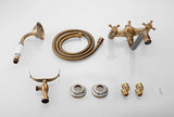 RetroLux Wand-Duscharmatur Set – Messing mit Handbrause & Verlängerter Auslauf | Klassisches Design