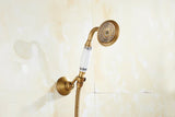 RetroLux Wand-Duscharmatur Set – Messing mit Handbrause & Verlängerter Auslauf | Klassisches Design