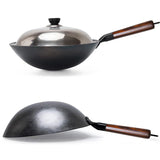 ForgeMaster – Handgeschmiedeter Reineisen-Wok mit Ergonomischem Holzgriff