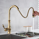 Velmora LuxeFlex 360° Küchenarmatur – Goldener Premium Wasserhahn