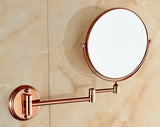 AuroraLux Roségold 8” – 3-fach Vergrößernder Wand-Kosmetikspiegel mit Doppelarm