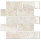StoneGlow Subway Fliesenaufkleber – Beige 3D Backsplash Vinyl Fliesen