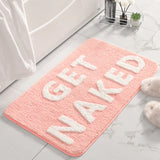 NudeCloud Comfort – Fluffy Mikrofaser Badematte | Antirutsch | “Get Naked” Design