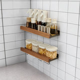 EcoWood Küchen-Wandregal – Holz-Metall Organizer ohne Bohren