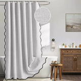 WellenGlanz Luxus-Duschvorhang – Wasserdichter Vorhang mit elegantem Wellensaum
