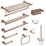 LuxiBath Pro – 6-teiliges Premium-Badaccessoires Set in Gebürstetem Roségold