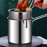 SumoFry – Japanisches Ölspar-Frittierpfannen-Set aus 304 Edelstahl mit Frittierkorb