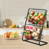 OrgaStack Doppellagiger Metall-Organizer – Abnehmbarer Karbonstahlkorb