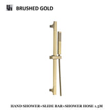 Brausestangen Set Edelstahl – Wand Duschsystem | Höhenverstellbar | Handbrause mit Schlauch