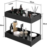 Ausziehbarer Schrank Organizer Unter Spüle – Küchen & Bad Aufbewahrung | Korbregal mit Haken | Flexible Ordnung