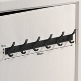 UrbanElegance 8-Haken Wandgarderobe – Schwarze Aluminium-Kleider- & Handtuchhalter