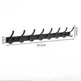 UrbanElegance 8-Haken Wandgarderobe – Schwarze Aluminium-Kleider- & Handtuchhalter