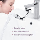 Flexible Wasserhahnverlängerung 1080 Grad – Schwenkbarer Strahlregler | Doppelfunktion Sprühaufsatz | Mehr Reichweite