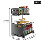 Küchenregal Ausziehbar Unter Spüle – 2-stöckiger Aufbewahrungskorb | Schrank Organizer | Platzsparendes Design