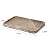 MarmoImperial Luxus Badaccessoire-Set aus Naturmarmor – 7-teiliges Premium Badezimmer-Set in Emperador Light Optik