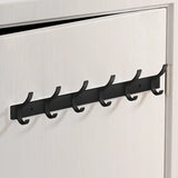 UrbanElegance 8-Haken Wandgarderobe – Schwarze Aluminium-Kleider- & Handtuchhalter