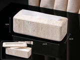 TerraLuxe Travertin 6-teiliges Badezimmer-Set – Naturstein-Accessoires in Beige