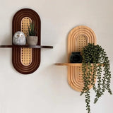 BohoNova Handgefertigtes Rattan Wandregal