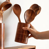 NatureChef Deluxe – Premium Holz-Kochutensilien-Set mit Stilvollem Aufbewahrungsbehälter