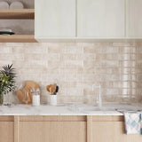 StoneGlow Subway Fliesenaufkleber – Beige 3D Backsplash Vinyl Fliesen