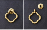 FloraVita Elegance – 2er Set Messing Möbelknöpfe in Vierblatt-Form