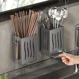 AquaDry Küchen Organizer – Wandhalter für Besteck & Löffel | Abtropfbox Kunststoff | Multifunktionale Küchenaufbewahrung
