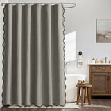 WellenGlanz Luxus-Duschvorhang – Wasserdichter Vorhang mit elegantem Wellensaum