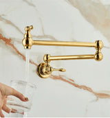 KüchenLux Füllarmatur – Exklusive Wandarmatur in Gold zum Direktbefüllen von Töpfen
