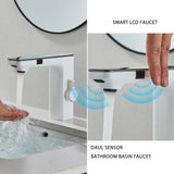 AquaSense Pro – Berührungslose Smart-Waschtischarmatur mit Digitalanzeige in Weiß