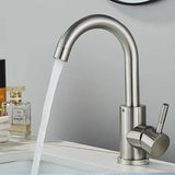 Moderne Waschbeckenarmatur aus Edelstahl mit Mischfunktion in Schwarz oder gebürstetem Finish
