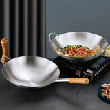 SteelWok Pro Max – Großer Edelstahl-Wok mit Doppelgriffen für Profi-Küche