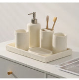 ZenAura Sandstein Badezimmer-Set – Natürliches Wabi-Sabi Accessoire-Set