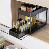 Ausziehbarer Schrank Organizer Unter Spüle – Küchen & Bad Aufbewahrung | Korbregal mit Haken | Flexible Ordnung
