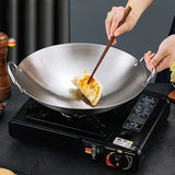 SteelWok Pro Max – Großer Edelstahl-Wok mit Doppelgriffen für Profi-Küche